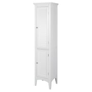 Elegant Home Fashions Sicily Linen Tower with 2 Shutter Doors, White
