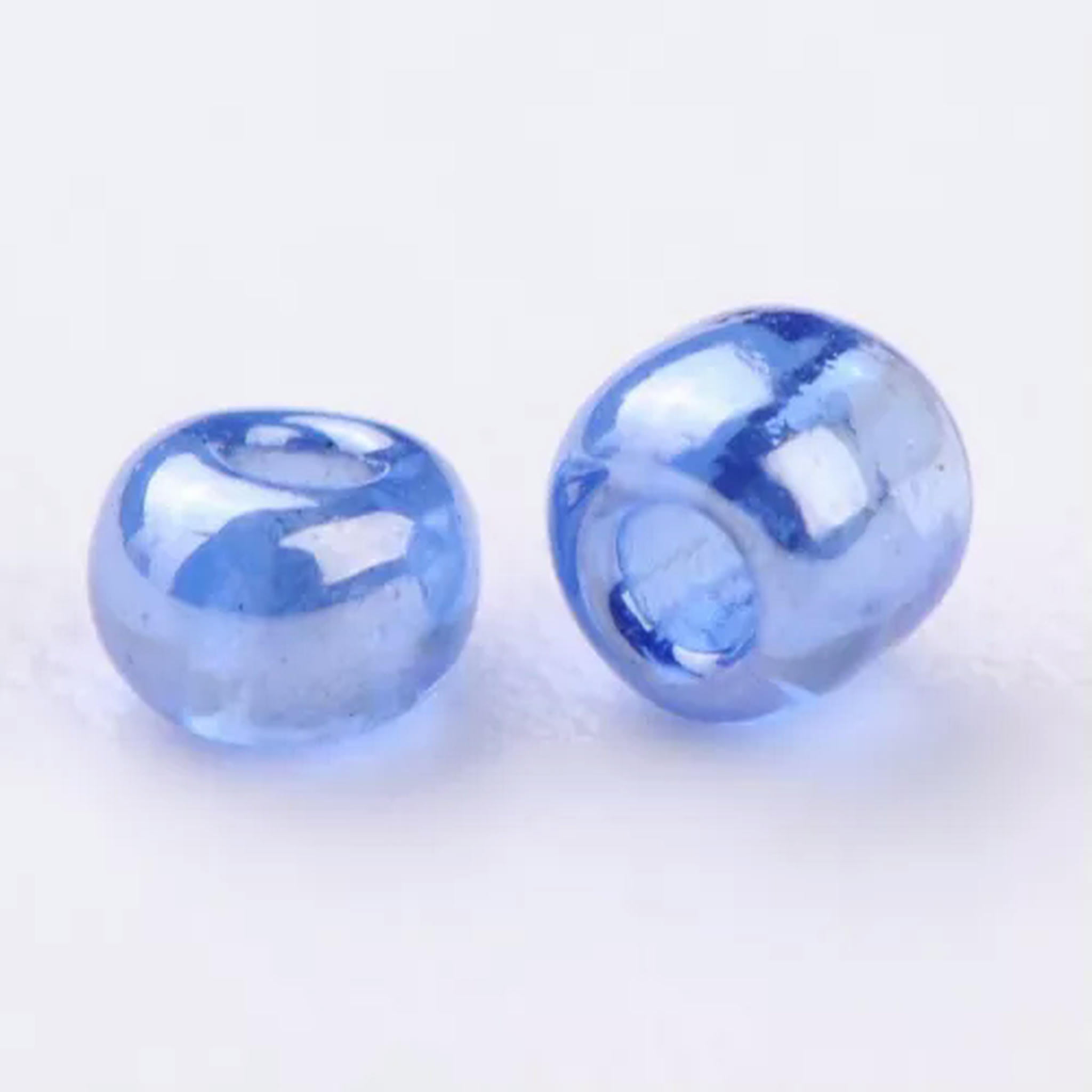 U8MO 30000pc/pound Transparent Colours Lustered Glass Tiny Beads Round Loose Bead 2mm-CornflowerBlue