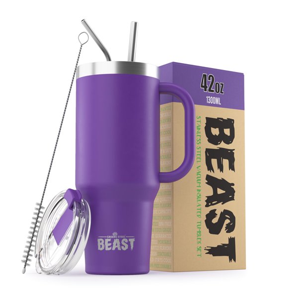 Vaso Greens Steel Beast, acero inoxidable, 1250 ml, color morado oscuro