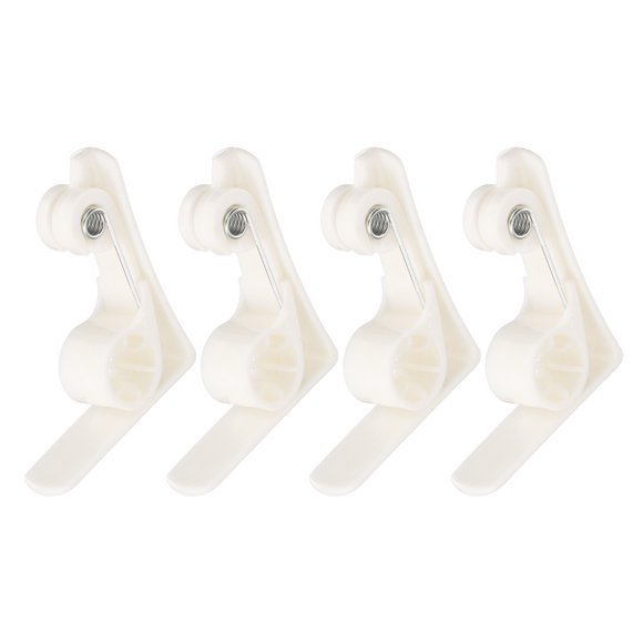 Uxcell 4 Pack Plastic Tablecloth Clips, Windproof Table Cloth Cover Clamps Spring Loaded Holder Clips 2.28" x 2.05" for Home Party Picnic Wedding Camping Dining Tables, White