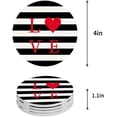 thumbnail image 1 of FMSHPON Love Black and White Stripe Set of 8 Round Coaster for Drinks, Absorbent Ceramic Stone Coasters Cup Mat with Cork Base for Home Kitchen Room Coffee Table Bar Decor, 1 of 6