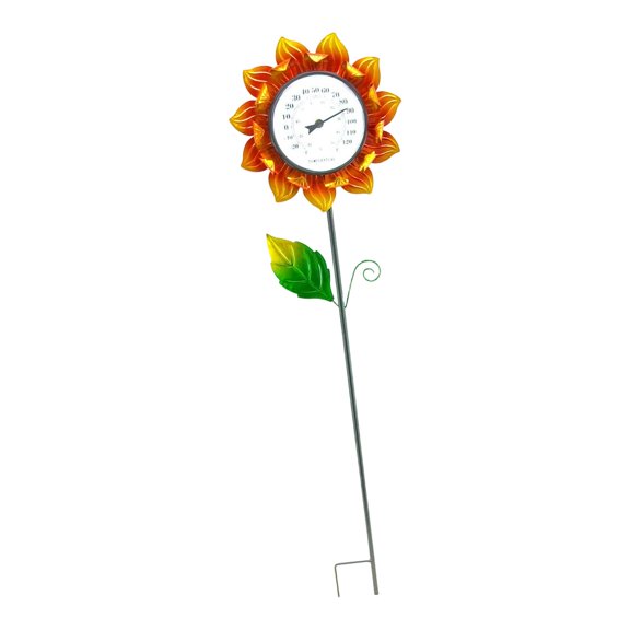 Exterior Diseño Girasol Combinación Decoración Metal Impermeable Ajuste Manual Medición Exacta Resistencia Clima Adecuado para Patio Jardín