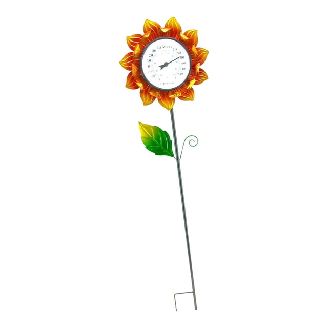 Exterior Diseño Girasol Combinación Decoración Metal Impermeable Ajuste Manual Medición Exacta Resistencia Clima Adecuado para Patio Jardín