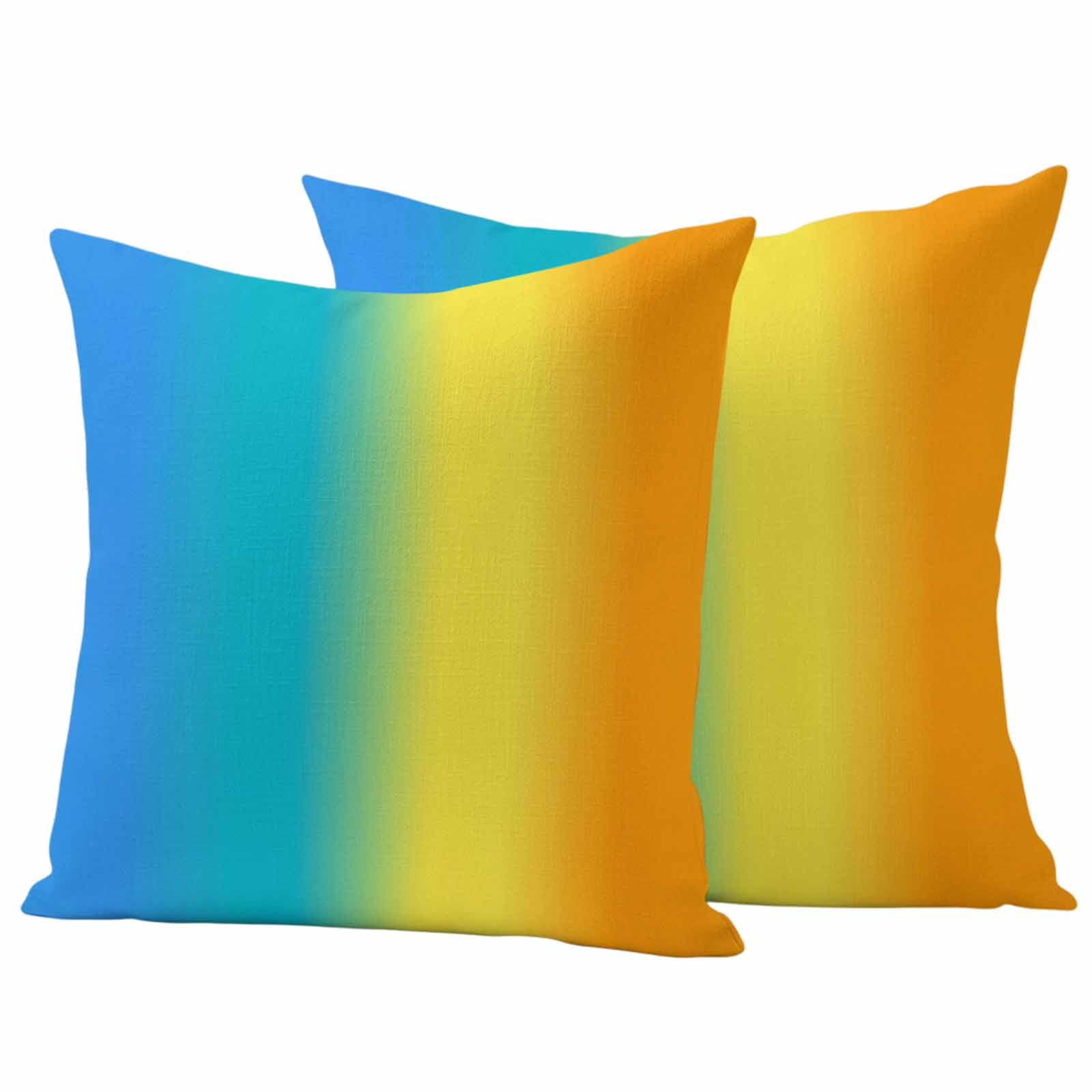 Rainbow Ombre Outdoor Waterproof Throw Pillow Covers 24x24 Set of 2, Orange Blue Gradient Colorful Modern Art Decorative Pillowcases Cushion Pillowcase for Couch Sofa Patio Outside Pillow Protector