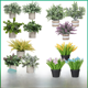 thumbnail image 2 of 4 piezas de macetas de pulpa de simulación para habitación, macetas de plantas suculentas de imitación para interiores, plantas artificiales para el hogar, decoración de escritorio, macetas de boj, 2 of 4