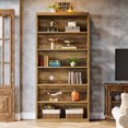 thumbnail image 4 of Tribesigns 7-Tier Brown Wood Bookshelf, Floor Standing Open Display Storage Shelves, 4 of 9