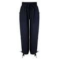thumbnail image 2 of Women's High Waist Cargo Sweatpants with Multiple Pockets Comfortable Loose Fit Wide Leg Casual Pants, 2 of 8