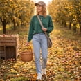 thumbnail image 7 of Womens Washed Sweatshirt Oversized Long Sleeve Crewneck Loose Fall Winter Tops, 7 of 7
