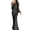 Black, variant on Women Sequin Formal Evening Party Dress Sweatheart Bodycon Long Sleeve Maxi Gown Pink L