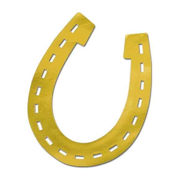 Party Central Club Pack of 24 Yellow Good Luck Horseshoe Silhouette Decorations 17"