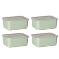 thumbnail image 1 of Bewildely Recipiente de plástico de calidad alimentaria con tapa transparente: seguridad y frescura Contenedor de alimentos que ahorra espacio Organizadores de utensilios de cocina Verde 4 piezas, 1 of 6