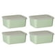 thumbnail image 1 of Cateissary Contenedores de plástico transparentes para alimentario: para almacenar ingredientes líquidos y secos Tapa hermética Organizadores de utensilios de cocina Verde 4 piezas, 1 of 6