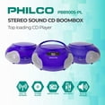 thumbnail image 2 of Reproductor de CD portátil Boombox Philco con altavoces AM FM Radio, 2 of 7