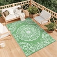 thumbnail image 3 of MeyJey 6'x9' Outdoor Rugs for Patio, Patio Rug Waterproof RV Mats, Plastic Straw Camping Area Rug for Indoor Porch Balcony Beach Mat, Green, 3 of 7