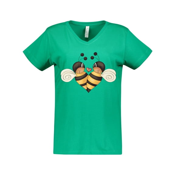 Inktastic Valentine's Day Bumble Bees Women's V-Neck T-Shirt