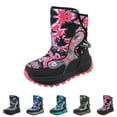 thumbnail image 4 of XXWXYD Girls' Boots Girls Boys Snow Boots Outdoor Warm Comfortable Non Slip Mid Calf Padded Small Big Kids Winter Shoes for Simple Casual Breathable Shoe(9-9.5 Years,Hot Pink), 4 of 9