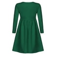 thumbnail image 6 of Arshiner Girls Long Sleeve Dress A line Twirly Skater Casual Bow Tie Dress, 6 of 9