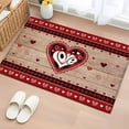 thumbnail image 2 of Valentine's Day Washable Area Rug 2 x 3 ft Buffalo Plaid Love Heart Rustic Wood , Soft Non Slip Rugs Stain Repellent Indoor Felt Carpet for Living Dining Room Bedroom Home Office, 2 of 9