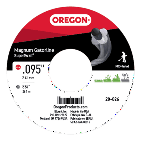 Oregon Gatorline Trimmer Line - Oregon Trimmer Line: Supertwist Magnum Gatorline - 3lb (.095