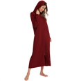 thumbnail image 5 of Women Long House Coat Zipper Front Robes Full Length Nightgowns with Pockets Hooded Loungewear, 5 of 7
