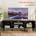 thumbnail image 3 of TV Stand for TVs up to 60", Mid Century TV Console with Adjustable Shelf, Modern Entertainment Center Media Console Table for Living Room in Pure Black, 3 of 6
