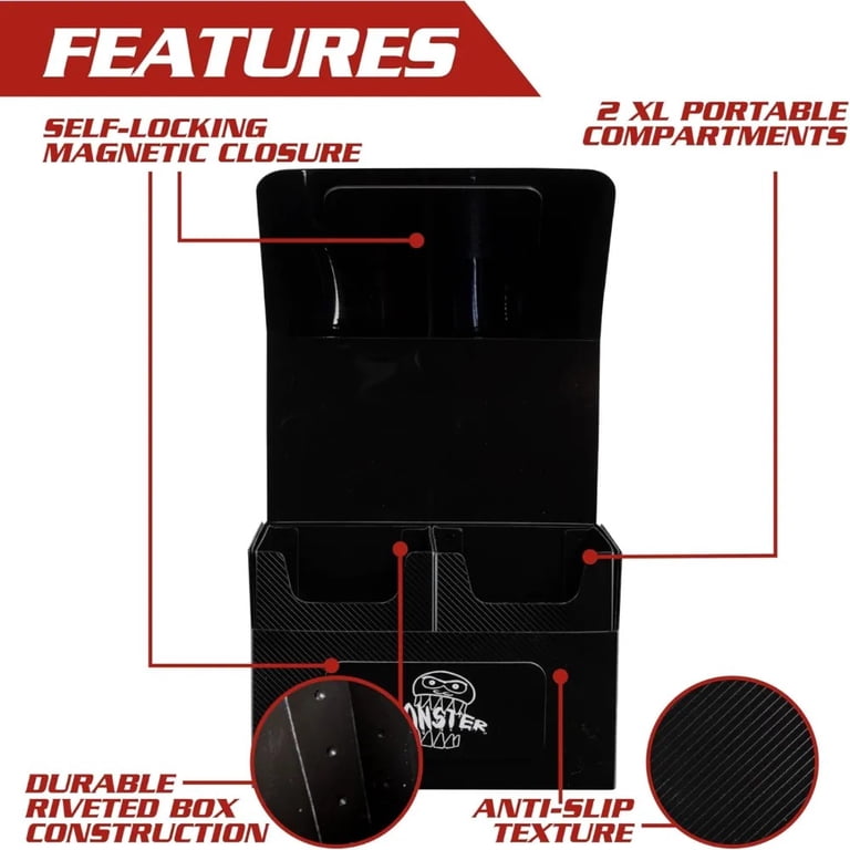 Monster Protectors XL Magnetic Double Deck Box - White, Holds 200