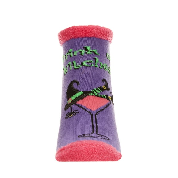 MeMoi Women's Drink Up, Witches Low-Cut Non-Skid Socks - Womens - Female, 9-11, Purple
