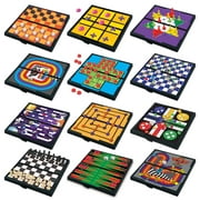 Gamie Magnetic Travel Board Game Set - 12 Retro Games - Compact - Best for Travel  - Kids 6+