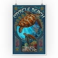thumbnail image 2 of Myrtle Beach, South Carolina, Sea Turtle Art Nouveau (9x12 Wall Art Print, Home Decor), 2 of 3