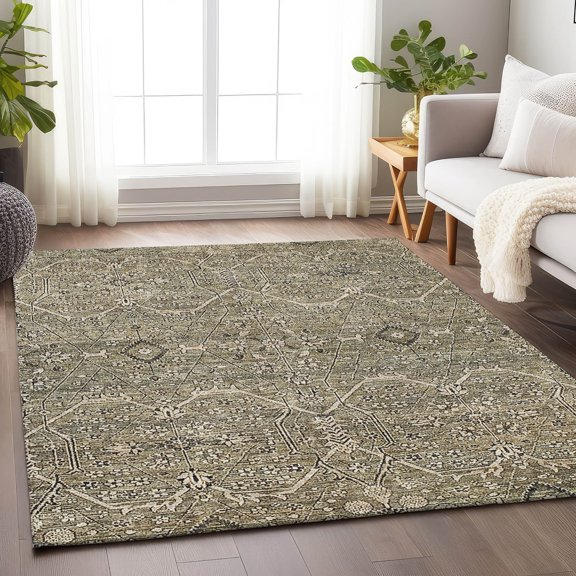 Addison Rugs Machine Washable Indoor/ Outdoor Traditional Boho Chantille Rug 10' x 14' - Khaki