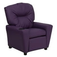 thumbnail image 1 of Contemporary Purple Vinyl Kids Recliner with Cup Holder, 1 of 9