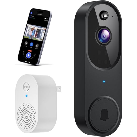 Wireless Wi-Fi Video Doorbell Camera with AI Motion Detection, 2 Way Audio, Night Vision, Cloud Storage, 2.4GHz Only, Battery Powered