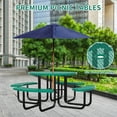 thumbnail image 4 of Bstjewey 46" Weatherproof Round Steel Picnic Table with 4 Bench,Green, 4 of 9