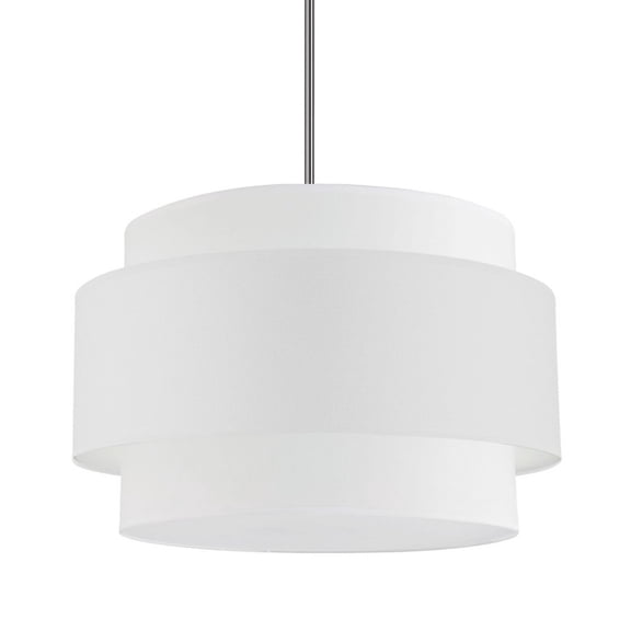 PYA-224C-PC-WH Dainolite Priya - 4 Light 3-Tier Pendant In Contemporary Style-14 Inches Tall and 22 Inches Wide-Polished Chrome Finish-White Shade