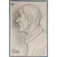 thumbnail image 2 of Mykhailo Havrylko 18x24 Black Ornate Framed Double Matted Museum Art Print Titled: Bust of an Old Mustache Man - Caricature (1917), 2 of 5