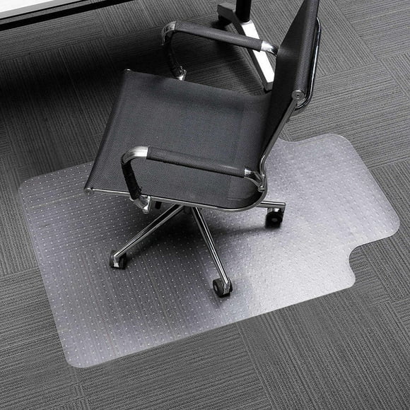 30"x48"or 36"x48" PVC Office Chair Mat, Translucent Carpet Mat Protector with Lip Anti-Slip Spiked for Hard Surface Floors