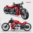 thumbnail image 1 of Bloques de construcción de modelo de motocicleta para niños, juego de vehículos de carreras de ciudad, Kits de MOC todoterreno, juguetes de construcción para niños, 2023, 1 of 4
