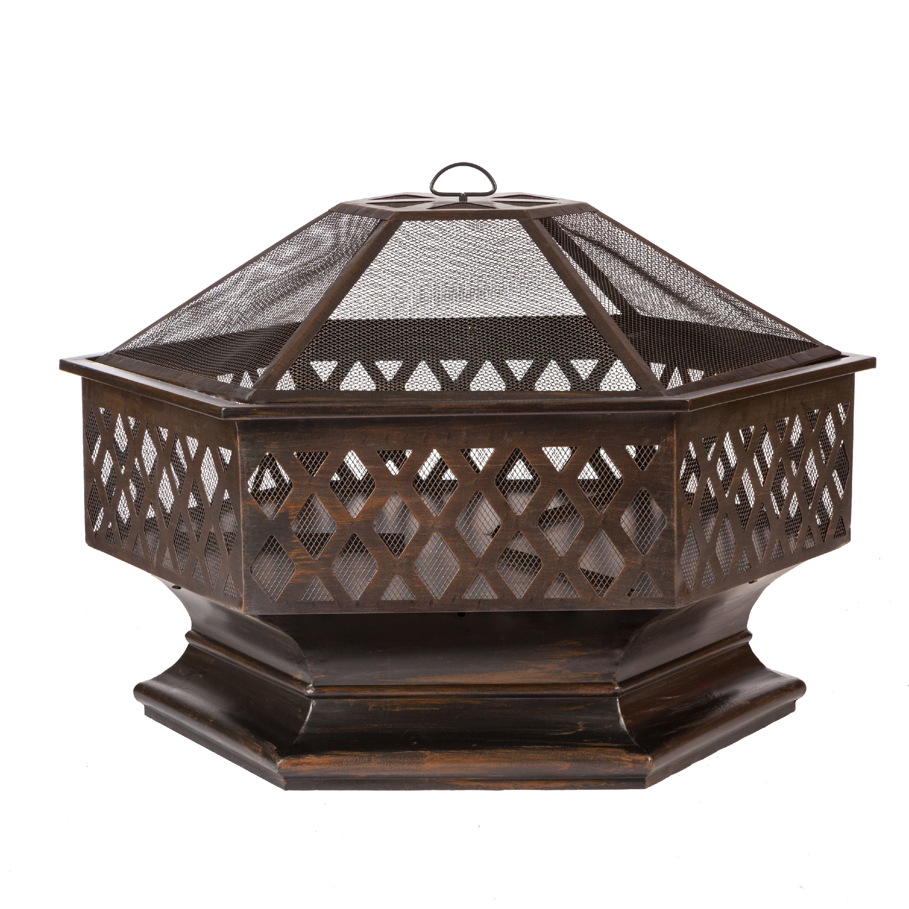 Ventura Hexagon Wood Burning Firepit by Well Traveled Living