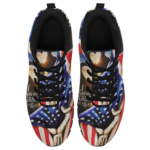 God Shed His Grace On Thee Running Shoes Sneakers Mesh Black Size 3.5