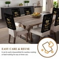 thumbnail image 4 of 21st Happy Chair Covers Set of 6 Birthday Gold Cake Gift Black Chair Back Covers Stretch Removable Washable Slipcovers Protector for Dining Room Kitchen Party Decor, 4 of 5