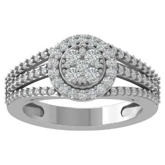 ARAIYA FINE JEWELRY 10K White Gold Lab Grown Diamond Wedding Band Ring (3/4 cttw, D-F Color, VS Clarity) Size 5.5