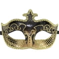 thumbnail image 1 of Kayso PM026BKGD Black & Gold Royal Plastic Masquerade Mask with Glitter, 1 of 1