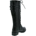 thumbnail image 2 of Premier Standard - Women's Lace-Up Strappy Knee High Combat Stacked Heel Boot, 2 of 2