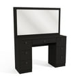 Boahaus Artemisia Makeup Desk, Modern Bedroom Vanity Table, Black, Wide