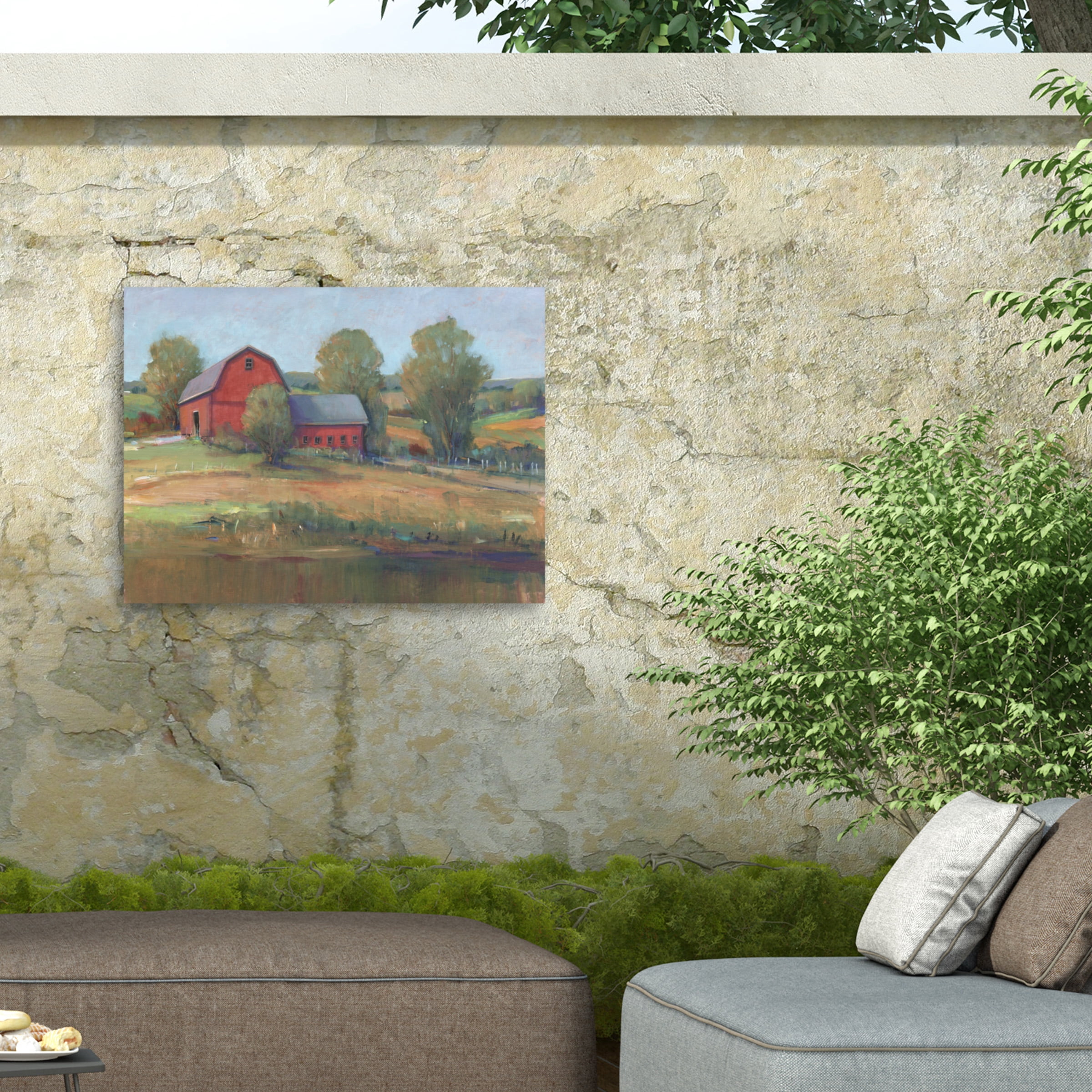Tim O'Toole 'Country Barn I' Outdoor Canvas 18x18