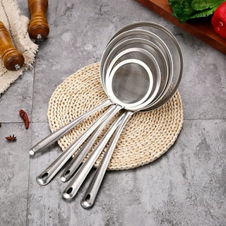 1Pack Skimmer Spoon, Stainless Steel Spider Strainer Skimmer Spoon Grease Fine Mesh Strainer Skimmer Spoons for Cooking Frying Skimming Grease, Foam