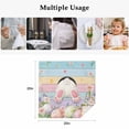 thumbnail image 5 of Easter Cloth Napkins, Colorful Wooden Grain Easter Bunny Eggs Farmhouse Flower Washable and Reusable Dinner Napkins Set of 8, Table Napkin for Kitchen Party Birthday Wedding Hotel 20"x20", 5 of 9