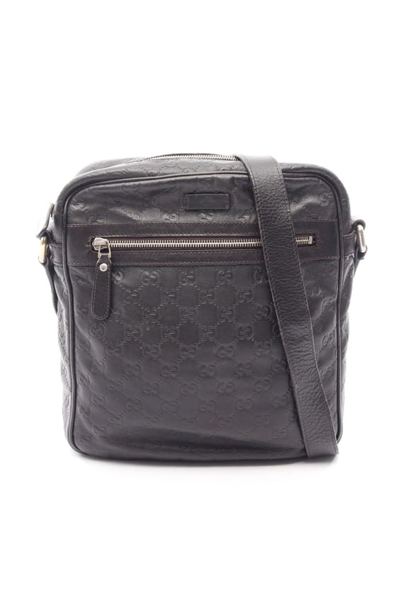 Pre-Owned Gucci Guccissima Shoulder Bag Handbag Leather Women's Brown 201448