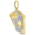 thumbnail image 2 of FB Jewels 10kt Yellow Gold Mens Round Diamond Royal Flush Charm Pendant 5/8 Cttw, 2 of 2