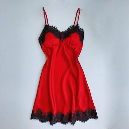 BeaUTT Pajamas for Women Plus Size Long Pants and Long Sleeve Shirt Women Sexy Lace Lingerie Nightwear underwear Robe Sleepwear Dress Red XL